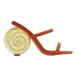 Miss Lola Terracotta Spiral Heel Sandals